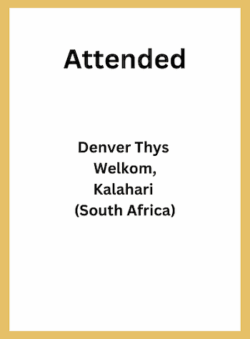 Denver Thys – Welkom, Kalahari (South Africa)